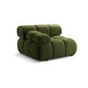 Zaļa modulārā dīvāna daļa no buklē auduma (ar kreiso stūri) Bellis – Micadoni Home