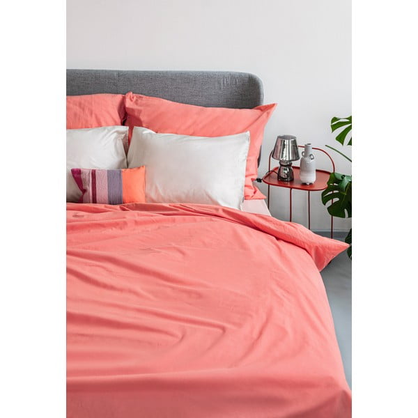 Koraļļu rozā divguļamā kokvilnas gultasveļa Bonami Selection, 200 x 220 cm-image-4