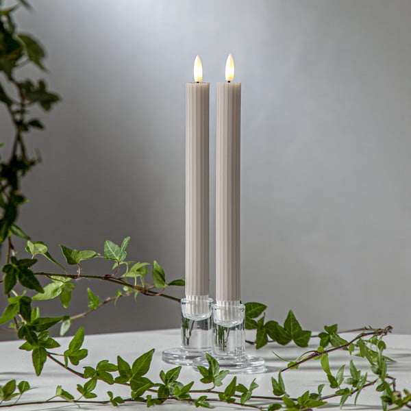LED svece (2 gab.) (augstums 25 cm) Flamme Stripe – Star Trading-image-1