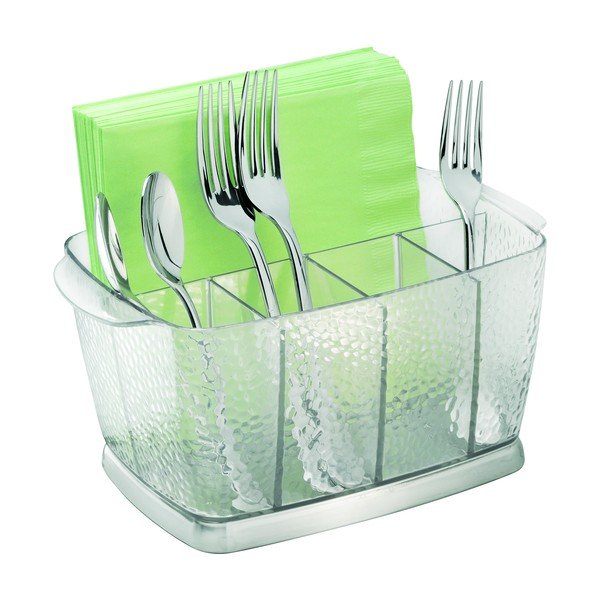 Caurspīdīga galda piederumu kaste iDesign Rain, 15 x 23 cm-image-1