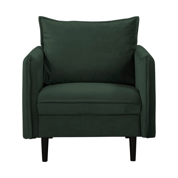Tumši zaļš samta atpūtas krēsls Juli – Ropez-image-1