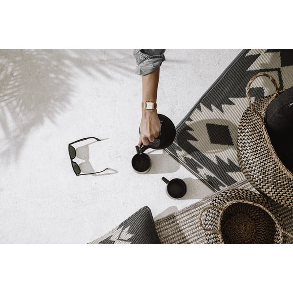 Pelēks divpusējs āra paklājs no pārstrādātas plastmasas Fab Hab Miramar, 120 x 180 cm-image-3