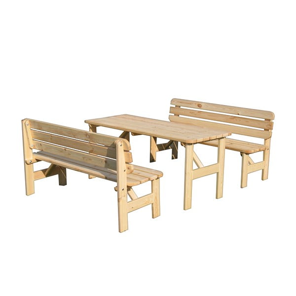 Dabīga toņa masīvkoka dārza sols Viking – Rojaplast-image-1