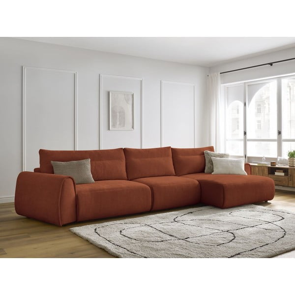 Oranžs stūra dīvāns Aden – Bobochic Paris-image-1