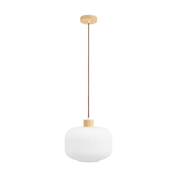 Balta piekaramā lampa ar stikla abažūru ø 30 cm Argalo – House Nordic