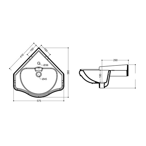 Balta keramikas izlietne 57,5x58 cm Retro – Sapho-image-3