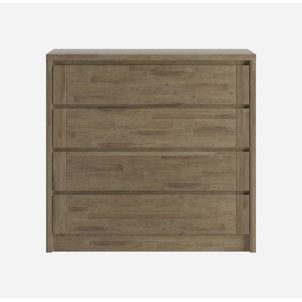 Brūna ozola masīvkoka zema kumode 105x96 cm Timo – Olivia Living-image-2