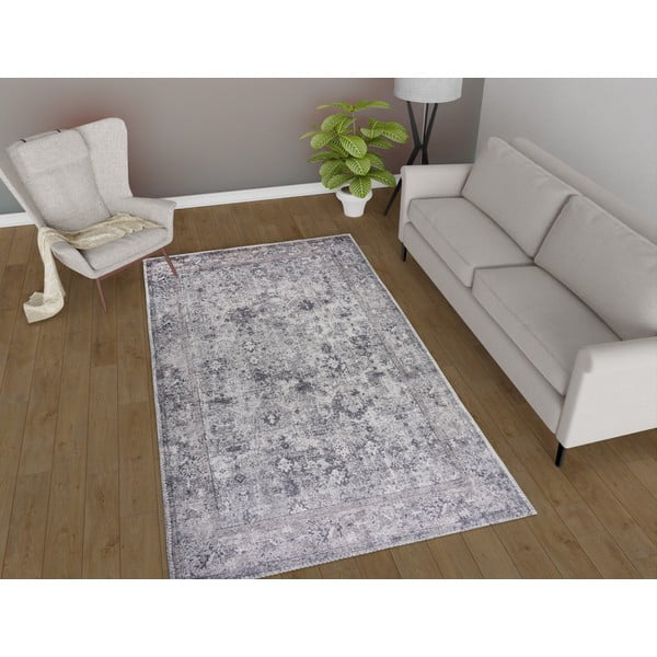 Pelēks mazgājams celiņa paklājs 80x200 cm Vintage Orient – Vitaus-image-1