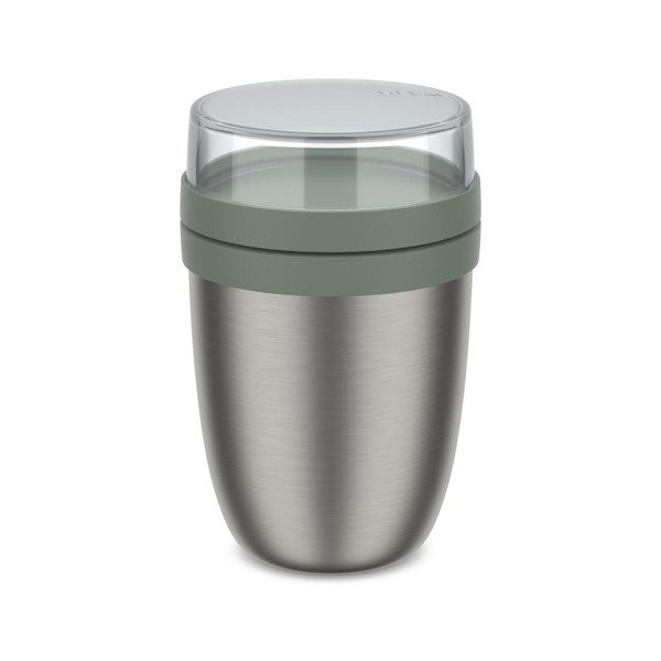 Sudraba krāsas/salvijas zaļš nerūsējošā tērauda termoss pārtikai 500 ml Ellipse – Mepal