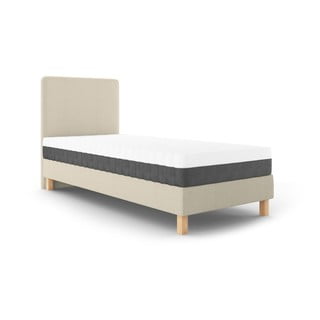 Bēša vienguļamā gulta Mazzini Beds Lotus, 90 x 200 cm
