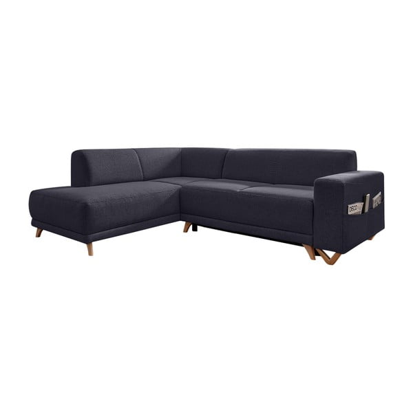 Antracīta pelēks salokāms/ar uzglabāšanas vietu stūra dīvāns (ar kreiso stūri/L veida) Classy Sophie – Miuform