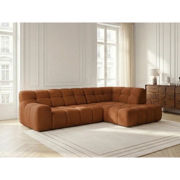 Oranžs salokāms/su elektriniu sėdynės reguliavimu stūra dīvāns (ar labo stūri/L veida) Andre – Bobochic Paris-image-3