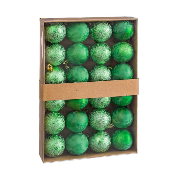 24 Ziemassvētku rotājumu komplekts zaļā krāsā Unimasa Aguas, ø 4 cm