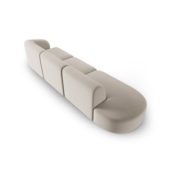 Bēšs samta dīvāns ar labo stūri 311 cm Paolo – Milo Casa-image-3