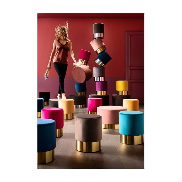 Ķiršu violeta taburete Kare Design, ∅ 35 cm-image-3