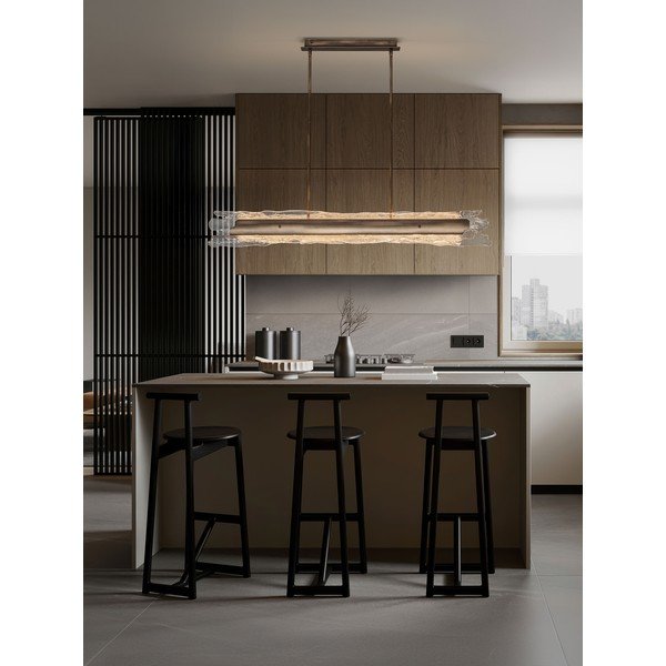 Misiņa krāsas tērauda LED piekaramā lampa ar regulējamu spilgtumu ar stikla abažūru Velar – Nova Luce-image-4
