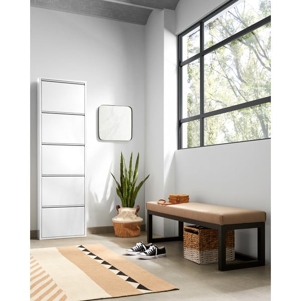 Balts metāla atverams apavu plaukts 50x169x15 cm Ode – Kave Home-image-3