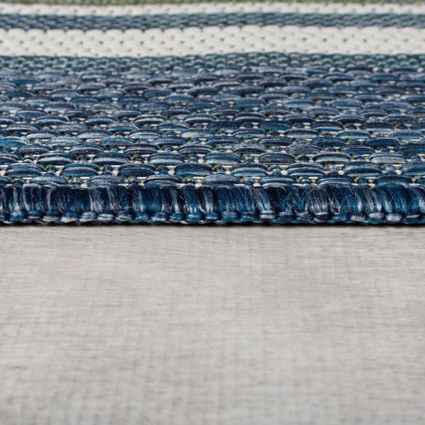 Zilganzaļš iekštelpu un āra paklājs 120x170 cm Roma Stripe – Flair Rugs-image-4