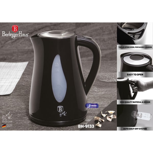 Melna tējkanna 1,7 l Black Silver Collection – BerlingerHaus-image-2