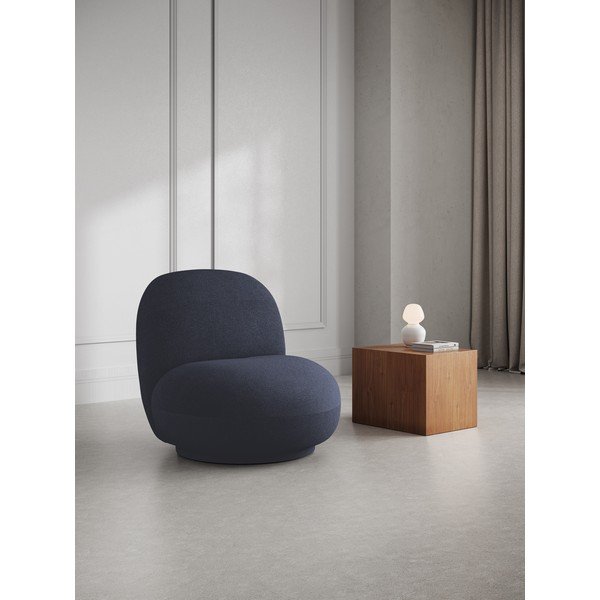 Tumši zils atpūtas krēsls no buklē auduma Chuck – Micadoni Home-image-1