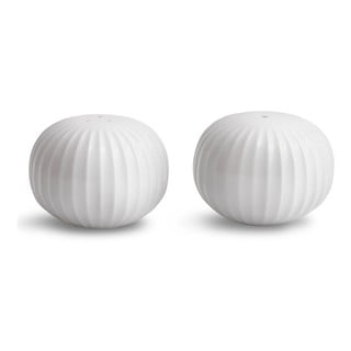 Balta porcelāna sāls un piparu trauku komplekts Kähler Design Hammershoi