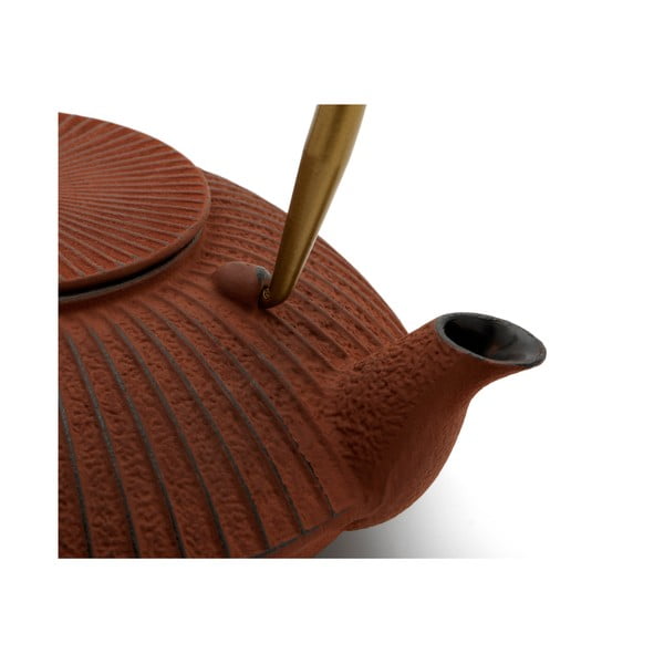 Gaiši sarkana čuguna tējkanna 1,1 l Linhai – Bredemeijer-image-1