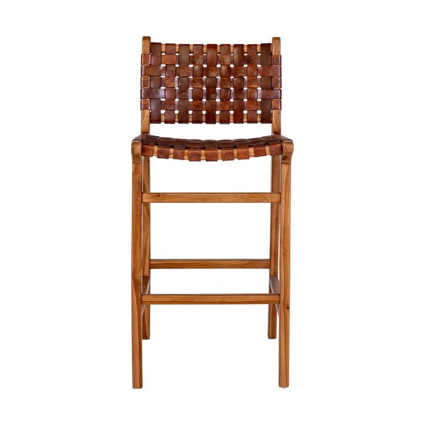 Brūns tīkkoka masīvkoka bāra krēsls 101 cm Perugia – House Nordic-image-1