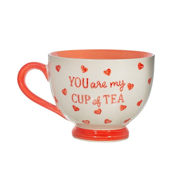 Sarkana/balta keramikas krūze 400 ml You are My Cup of Tea – Sass & Belle