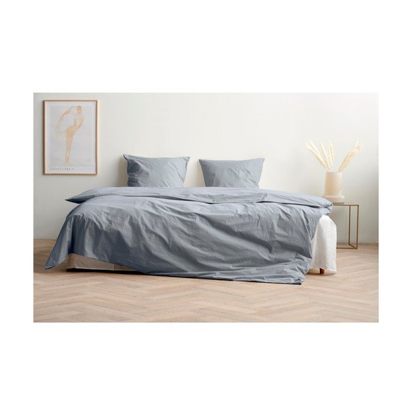 Zila divguļamā gultas veļa no kokvilnas perkala 200x220 cm Crisp – Södahl-image-2