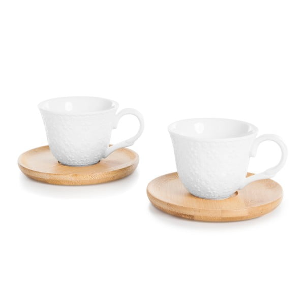 Brūnas porcelāna/bambusa krūzes espresso 0,1 l komplektā 2 gab. Flo - Bambum-image-1