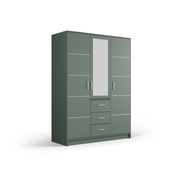 Zaļš skapis ar spoguli 147x200 cm Burren – Cosmopolitan Design-image-2