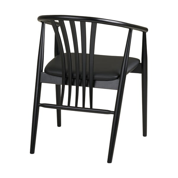 Melns dižskābarža masīvkoka pusdienu krēsls ar roku balstiem Agustin – House Nordic-image-4