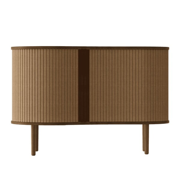 Brūna/gaiši brūna kumode ar ozolkoka imitāciju un bīdāmām durvīm 100x67x50 cm Audacious – UMAGE-image-1