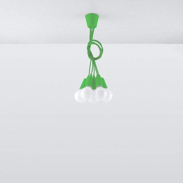 Zaļa piekaramā lampa 25x25 cm Rene – Sollux-image-1