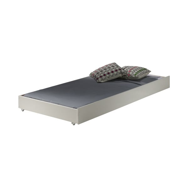 Balta priedes masīvkoka divstāvu/izvelkama bērnu gulta ar veļas kasti 90x200 cm PINO – Vipack-image-4