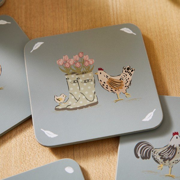 Pelēki korķa paliktņi (4 gab.) Hen House Lane – Cooksmart ®-image-2