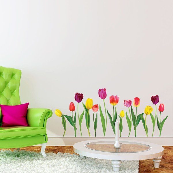 Sienas uzlīmju komplekts Ambiance Colorful Tulips-image-1