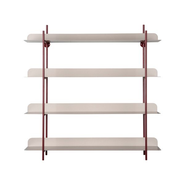 Bordo/pelēks daudzlīmeņu metāla sienas plaukts 60 cm Reina Cuatro – PT LIVING-image-2