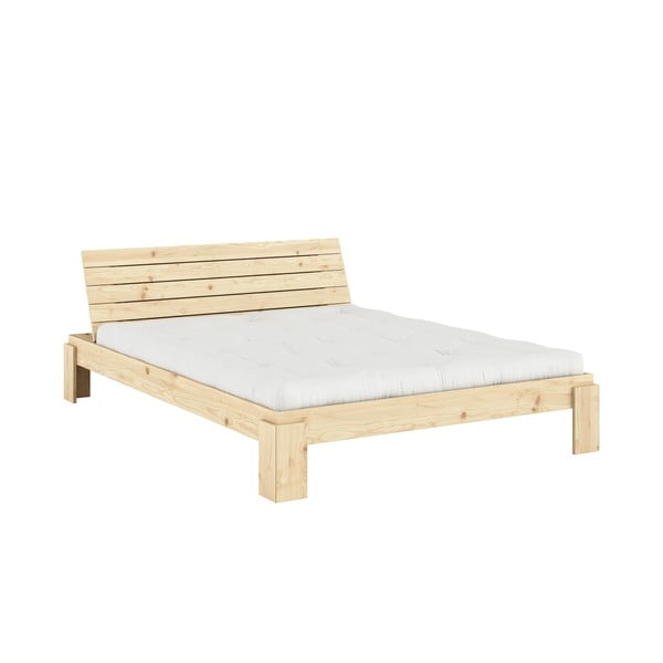 Dabīga toņa priedes masīvkoka divvietīga gulta ar redelēm 160x200 cm Layers – Karup Design-image-3
