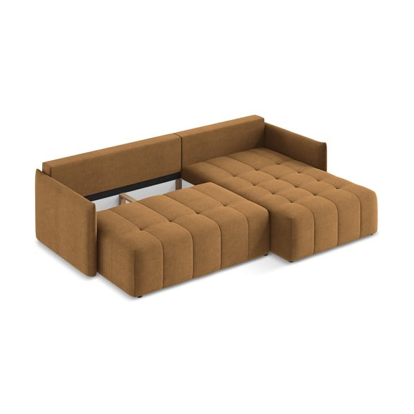 Terakotas oranžs salokāms/ar uzglabāšanas vietu stūra dīvāns (ar labo stūri/ar zvilni) Moku – Makamii-image-3