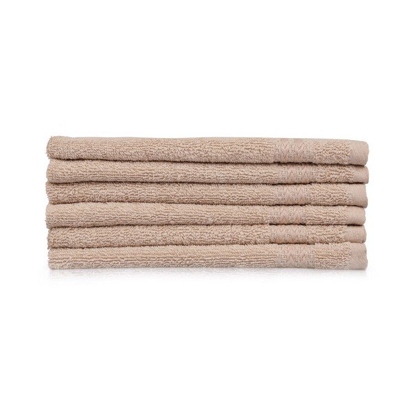 6 smilškrāsas vannasistabas dvieļu komplekts, 50 x 30 cm-image-1