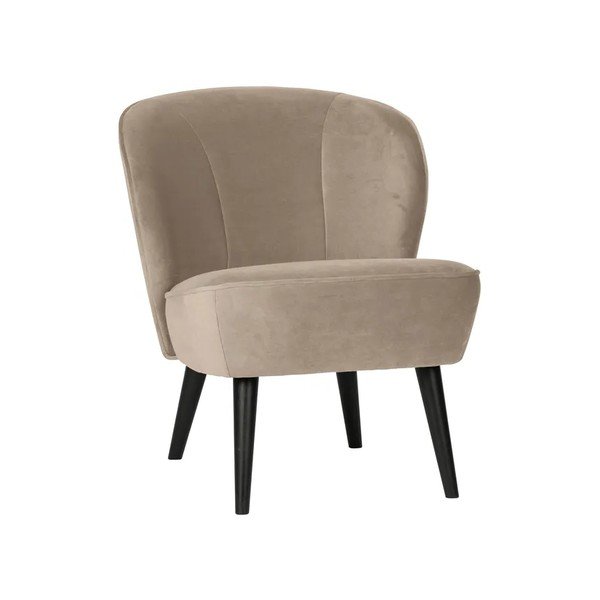 Bēšs samta atpūtas krēsls Sara – WOOOD