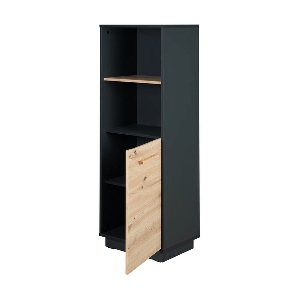 Antracīta pelēks/dabīga toņa bērnu grāmatu plaukts ar ozolkoka imitāciju 55x150 cm Lenn – Roba-image-3