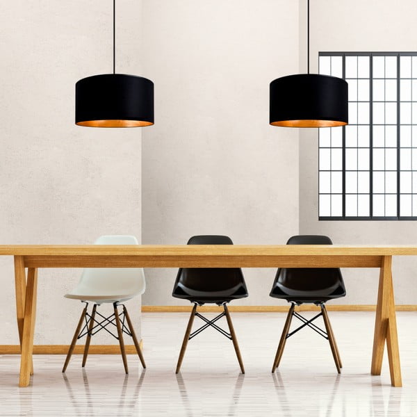 Melna divviru griestu lampa ar zeltītu iekšpusi Sotto Luce Mika, ⌀ 36 cm-image-1