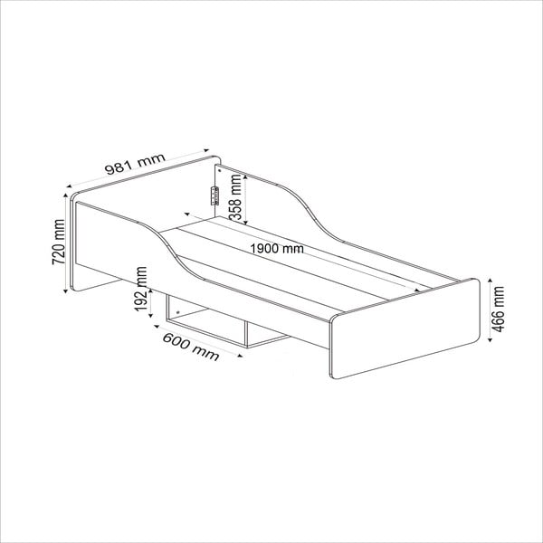 Dabīga toņa vienvietīga gulta ar veļas kasti 90x190 cm Evren – Kalune Design-image-4