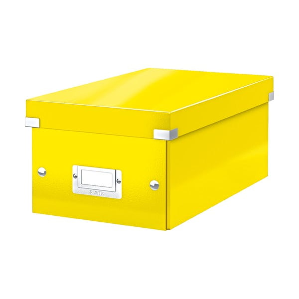 Dzeltena uzglabāšanas kaste ar vāku Leitz Click&Store, garums 35 cm