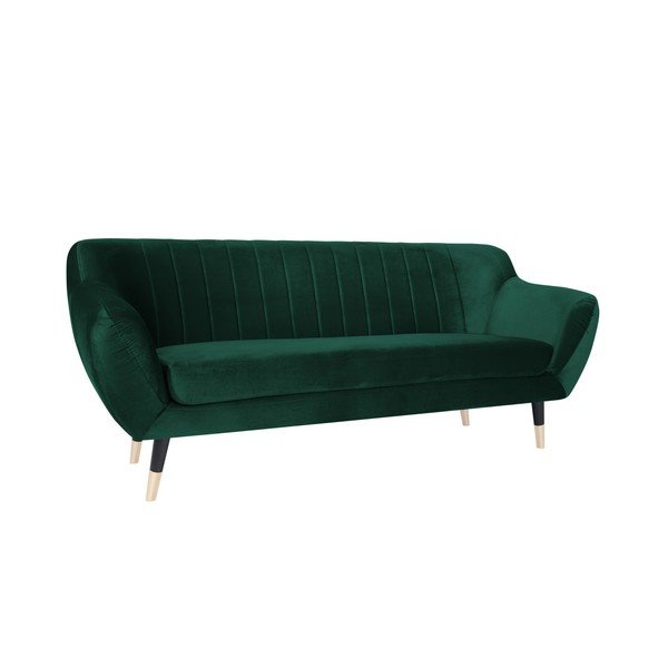 Zaļš trīsvietīgs dīvāns ar melnām kājām Mazzini Sofas Benito, 188 cm-image-2