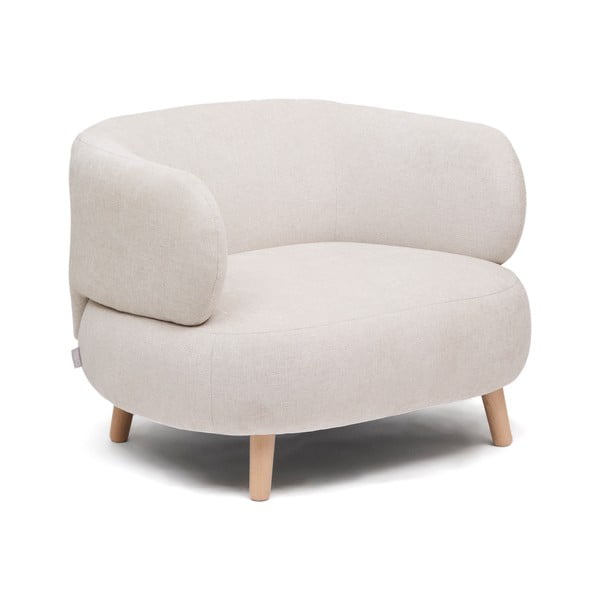 Bēšs atpūtas krēsls no šenila auduma Luisa – Kave Home