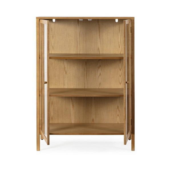 Dabīga toņa vitrīna ar ozolkoka imitāciju 90x126x40 cm Ceci – MOME-image-4