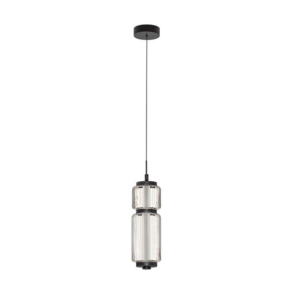 Matēti melna stikla LED piekaramā lampa ø 12 cm Liesa – Nova Luce